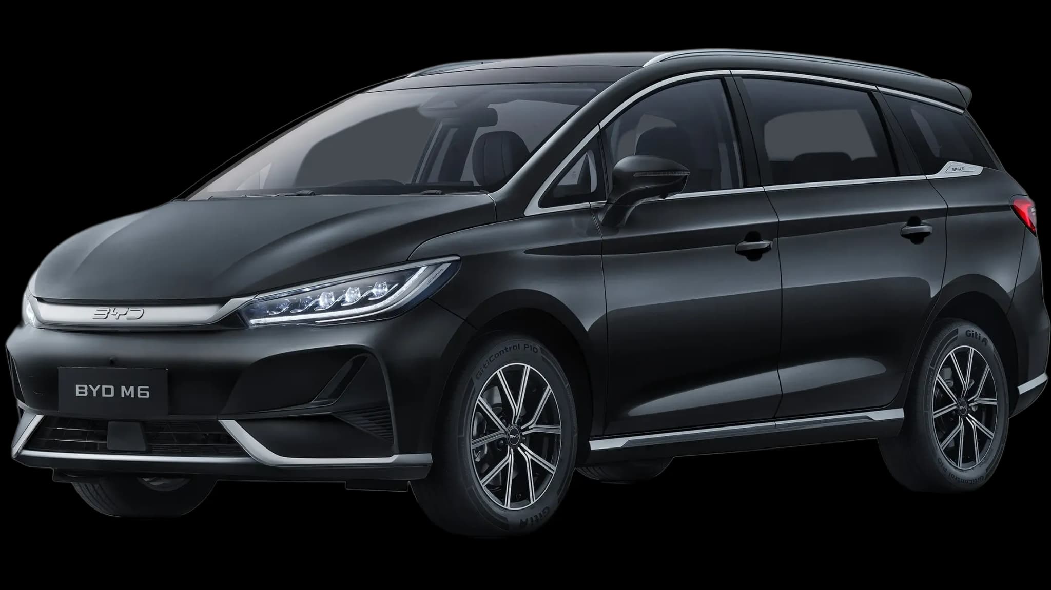 BYD M6 màu đen Cosmos Black ngoại thất MPV điện 7 chỗ