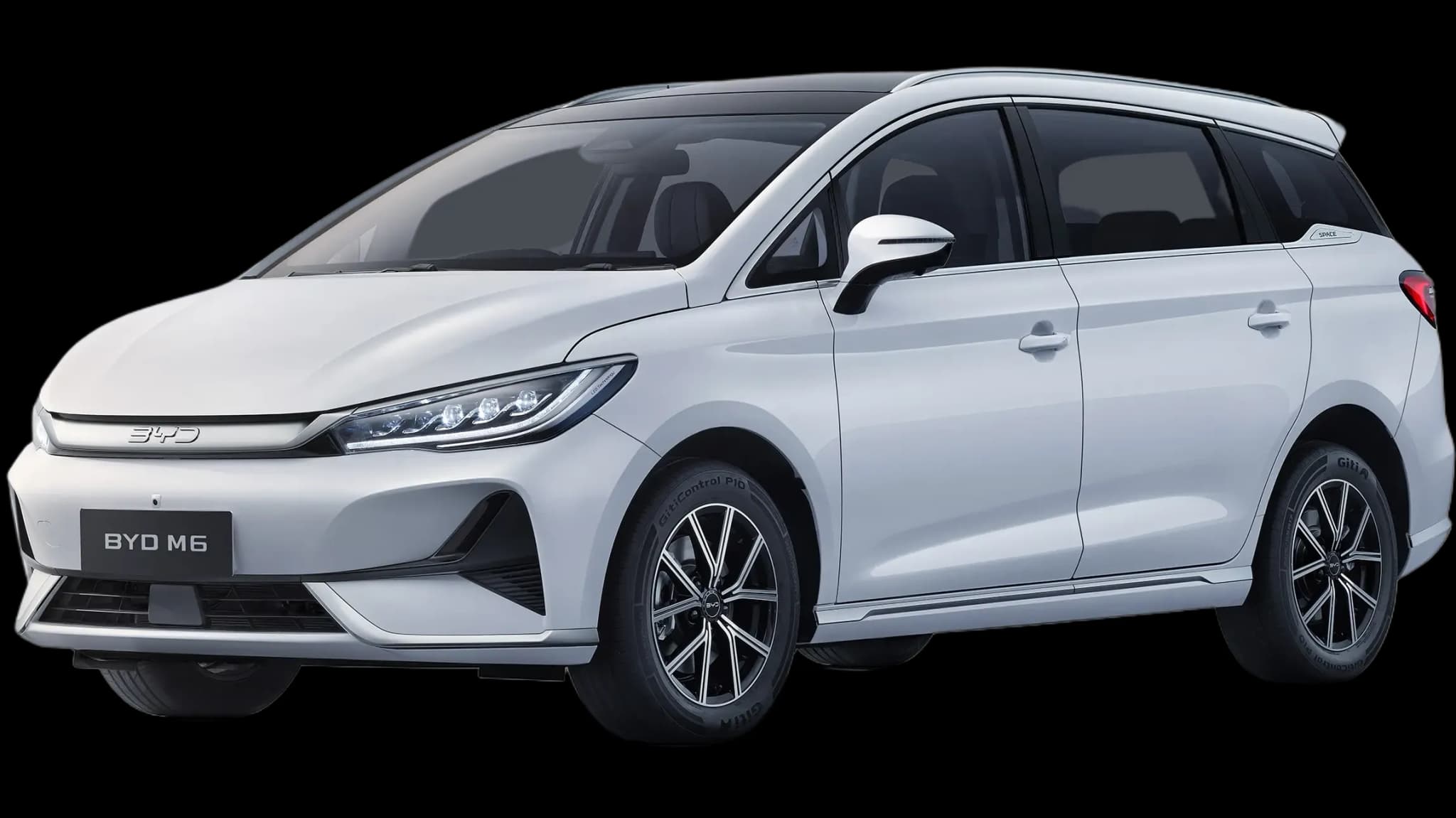 BYD M6 màu trắng Crystal White ngoại thất MPV điện 7 chỗ