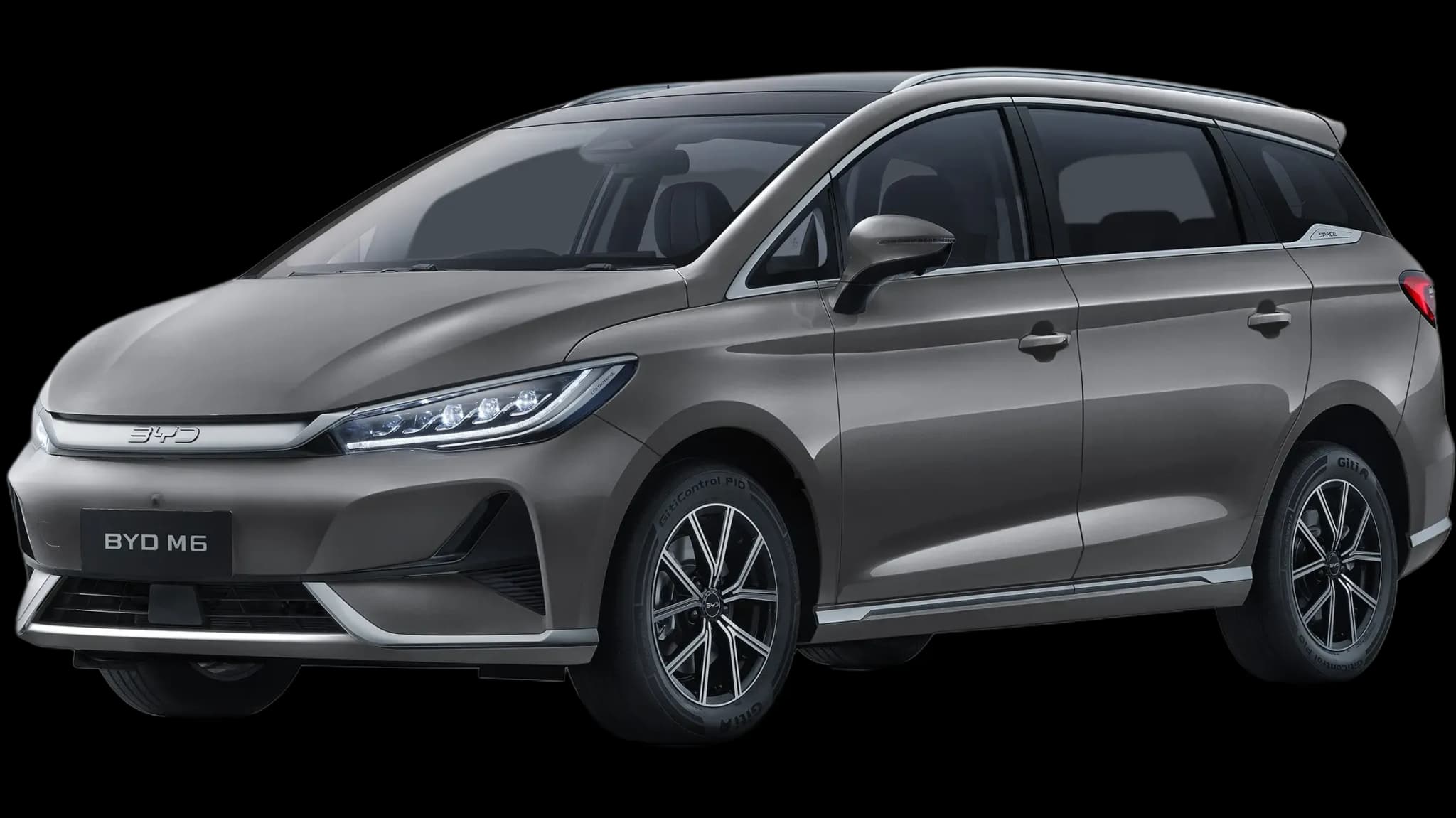 BYD M6 màu xám Harbor Grey ngoại thất MPV điện 7 chỗ