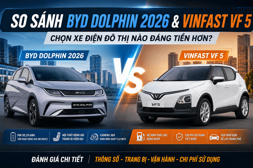 So sánh BYD Dolphin 2026 và VinFast VF 5: Chọn xe điện đô thị nào đáng tiền hơn?