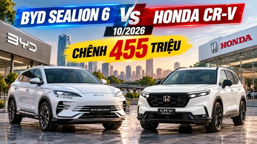BYD Sealion 6 vs Honda CR-V 10/2026: chênh 455 triệu