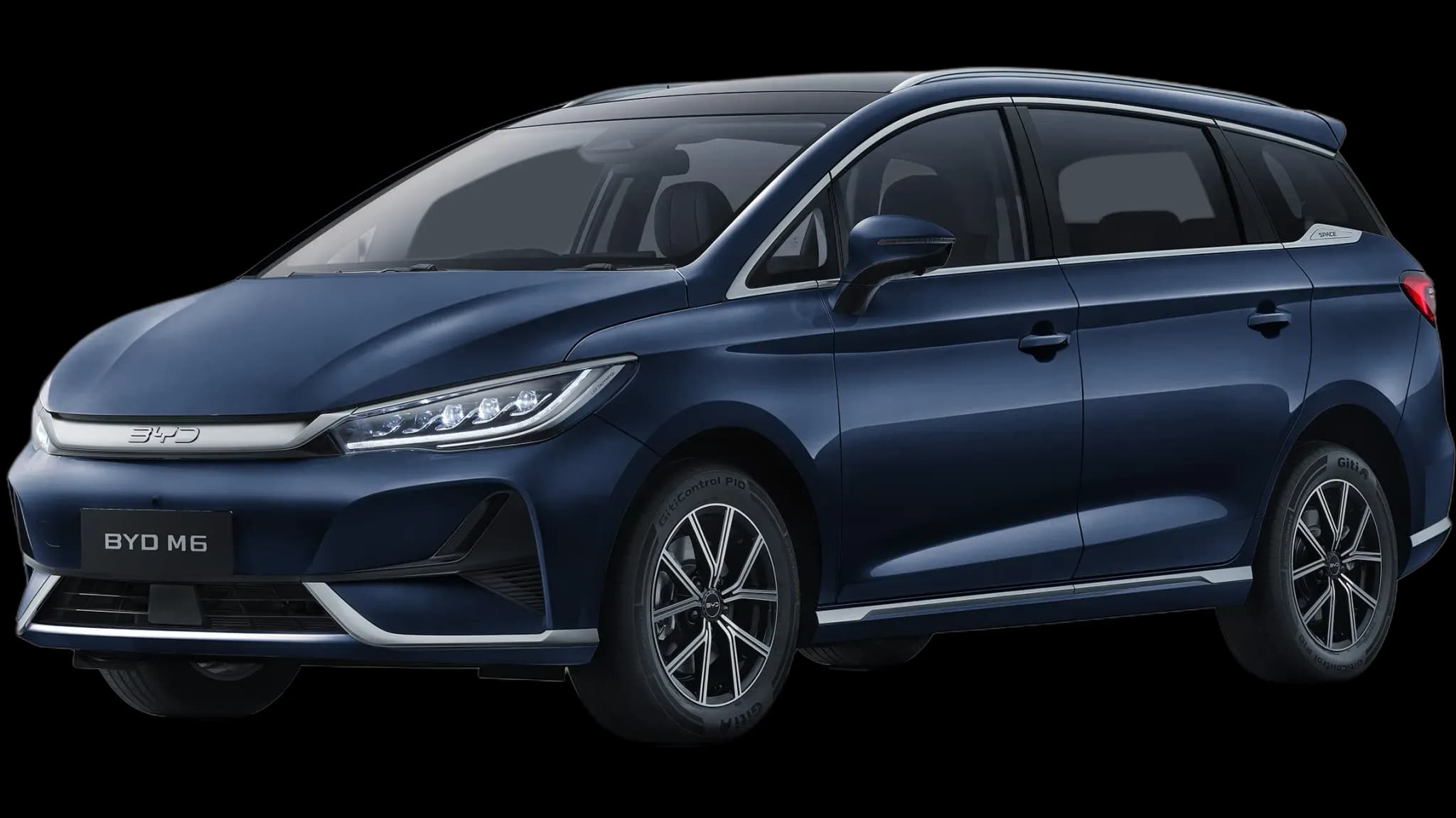 BYD M6 màu xanh Inkstone Blue ngoại thất MPV điện 7 chỗ