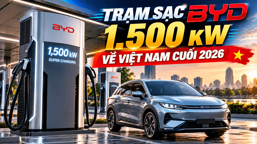 Trạm sạc 1.500 kW của BYD về Việt Nam cuối 2026